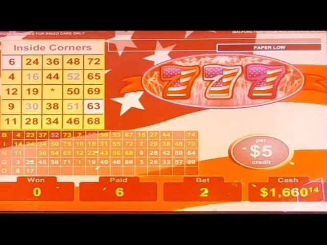 $5 STAR SPANGLED 777 RWB  up to $15 spins, Chasing 50k  #vgt #redscreens #redscreenbandit #slots