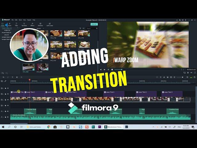 Adding TRANSITION Filmora 9 Tutorial