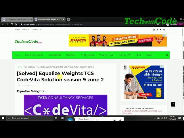 TCS codevita previous year questions with solutions|TechWithCode.com