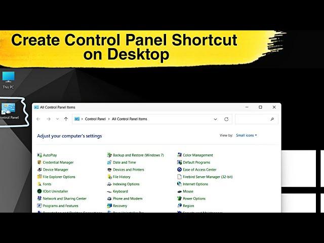 How To Create Control Panel Shortcut on Desktop in Windows 11