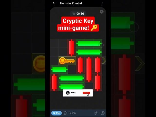 Cryptic Key mini-game!  11/9/24 #hamstercombat #CrypticKey #minigame