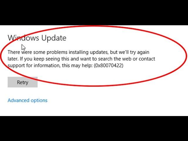 how to fix windows update error 0x80070422 in windows 10