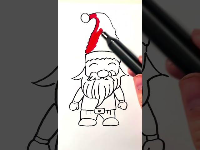 Christmas Gnome Drawing in 60 Seconds #gnome #christmas #drawing