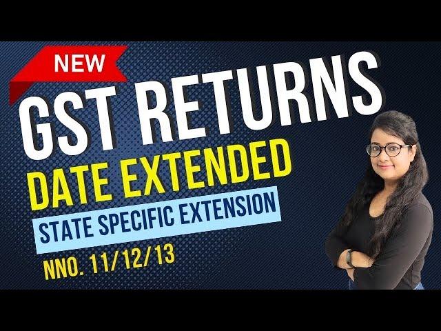 GST Returns Date extended  | New GST notification | Date extended for GST returns