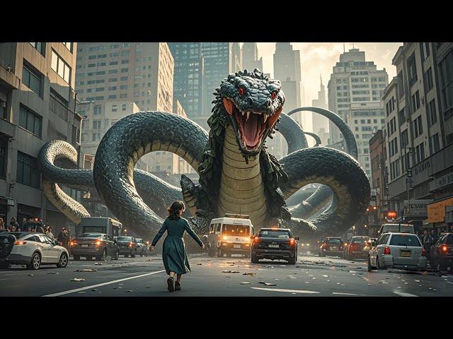 A giant snake breaks into a city and kills everyone in search of his daughter