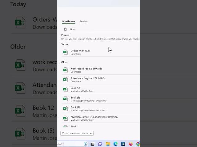 How to recover unsaved Excel files
