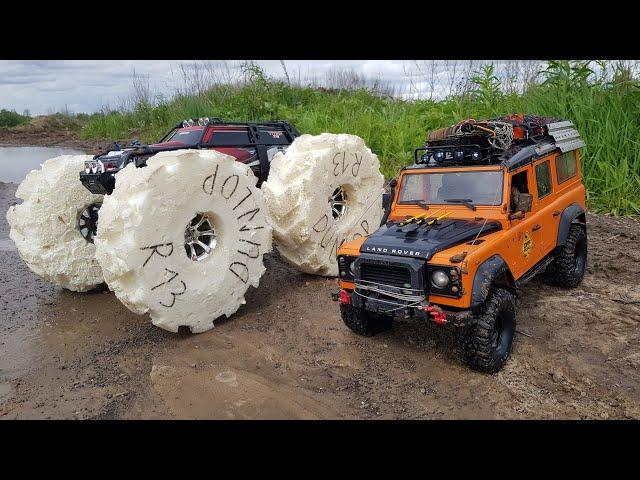 ПсевдоШЕРП против LR Defender ... Шины из ПЕНЫ. OFFroad 4x4 Traxxas Summit