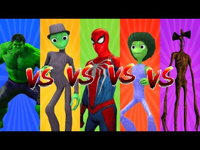 dance challenge dame tu cosita vs spiderman vs hulk vs me kemaste  Alien Green dance challenge 