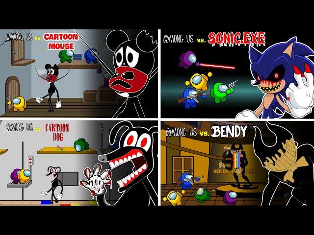 Among Us COLLECTION vs Cartoon Mouse, Cartoon Dog, Bendy, Sonic.exe | Among Us Animation