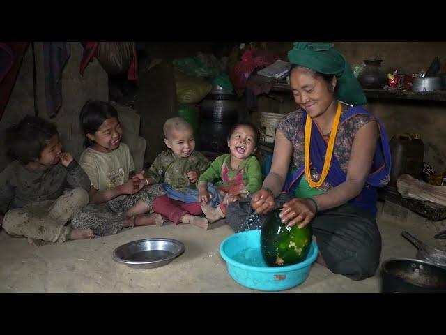 Myvillage official videos EP 914 || Mother is feeding watermelon first time in village