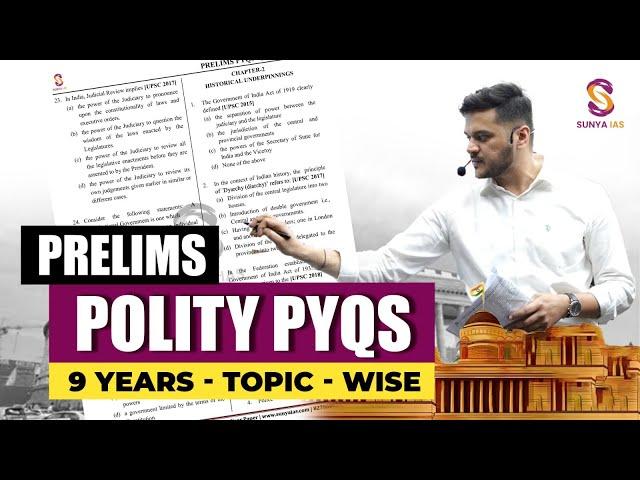 Indian Polity | 9 Years Topic Wise Prelims PYQs Discussion | UPSC CSE | SunyaIAS