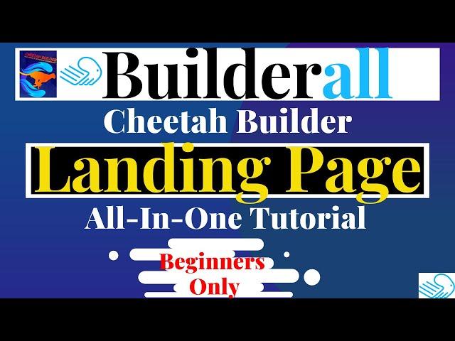 BUILDERALL SALES FUNNEL: How to Create Landing Pages with Builderall Cheetah Builder Step by Step