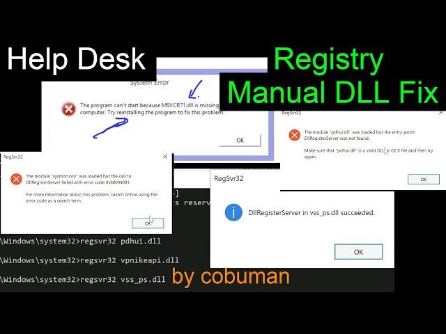 Tech Support Courses Help Desk Fixing Registry Errors and Missing DLL Files