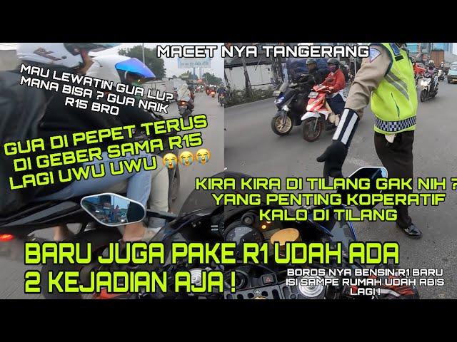 LAGI LAGI ! SI R1 PATA DIGEBER SAMA R15  + mau ditilang pak polisi PERMASALAHAN PLAT DEPAN !