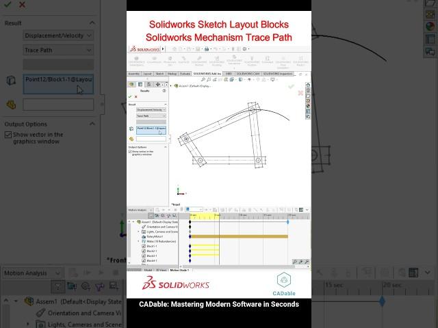 Solidworks Sketch Layout Blocks - Solidworks Mechanism Trace Path #solidworkslayoutblock #CADable