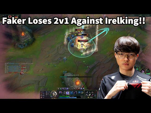 Irelia One Trick Crazy Outplay Against Faker 1v2 In Korean SoloQ!!