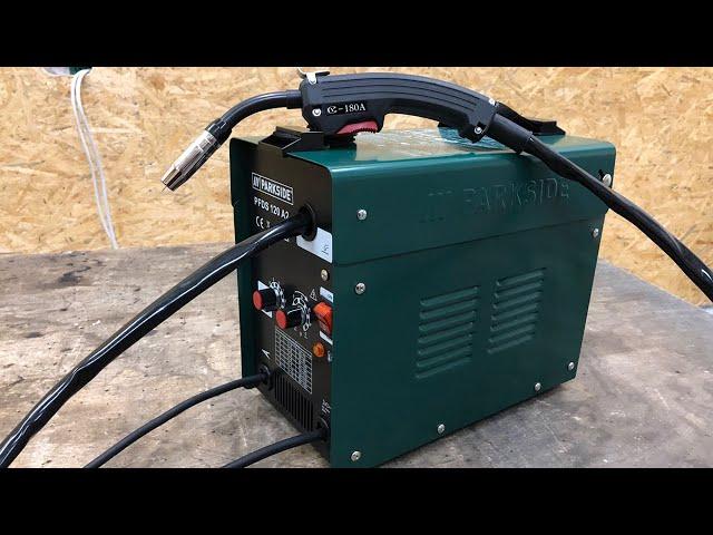 Lidl PARKSIDE ® PFDS 120 A2 Mig Flux welding machine Unboxing and Test Fülldraht Schweißgerät 99€