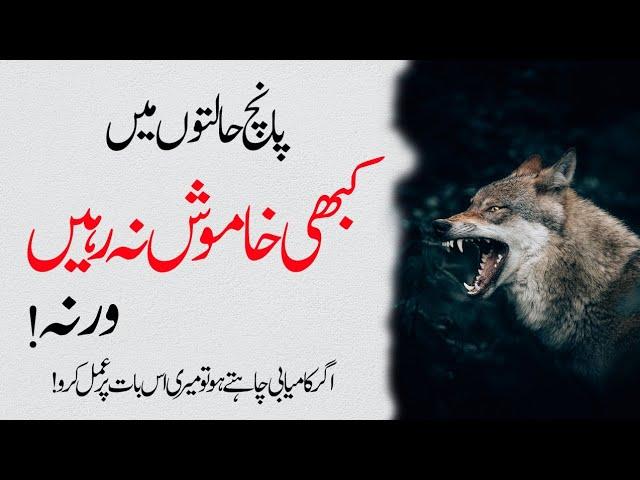 NEVER BE SILENT IN 5 SITUATIONS | Motivational Quotes | Rumi | Urdu Adab