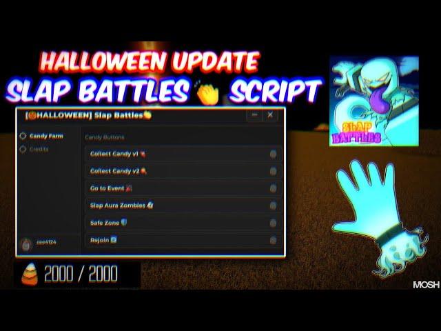 [MARCH UPDATE] SLAP BATTLES SCRIPT | COLLECT CANDY CORNS + POLTERGEIST GLOVE & MORE - (NO KEY)