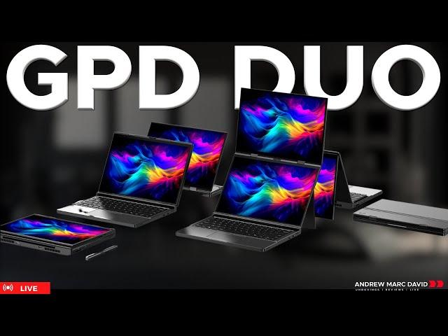 GPD Duo (Dual OLED Ryzen AI Laptop) - Live Unboxing & Testing