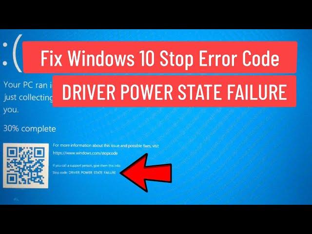 Fix Windows 10 STOP Error Code 0x0000009F DRIVER POWER STATE FAILURE (Solved)