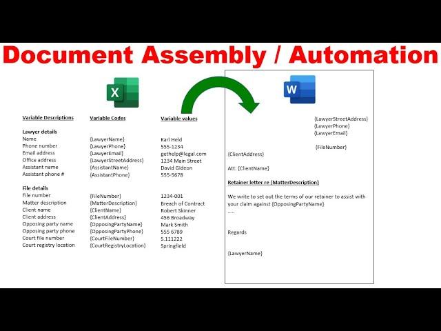 Form Builder Spreadsheet - Write data from Excel to Word document templates (assembly / automation)