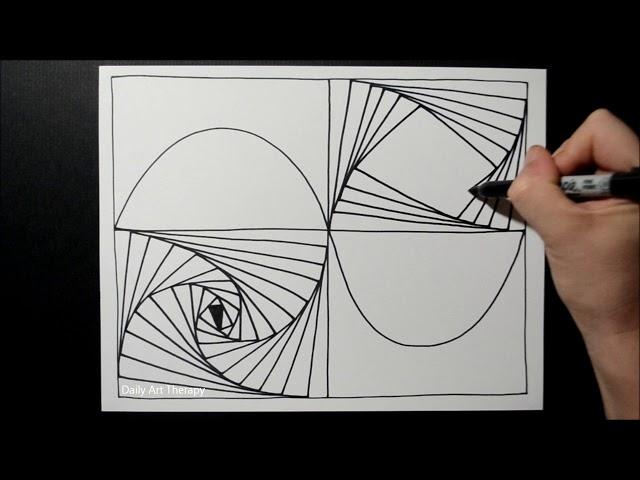 3D Paradox Pattern / Curved and Straight Lines Illusion Drawing / Daily Art Therapy / Day 018