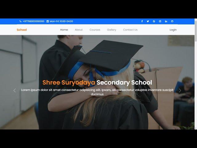 School website using html css and bootstrap | School website | bootstrap Project