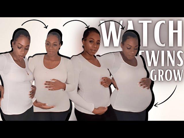 TWIN PREGNANCY TRANSFORMATION WEEK BY WEEK *belly growth with twins*