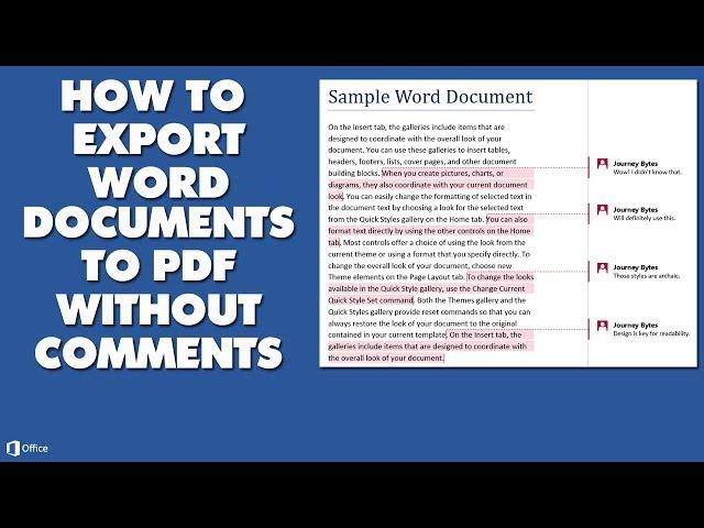 How to Export Word Documents to PDF Without Comments