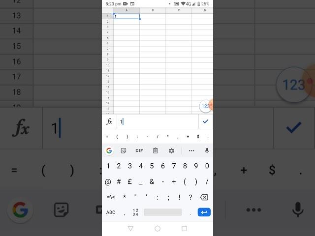 Autofill dates using Google Sheets app