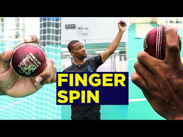 How To Bowl Finger Spin In Cricket | Pro Tips | Left-Arm Spinner Delray Rawlins (Sussex CCC)