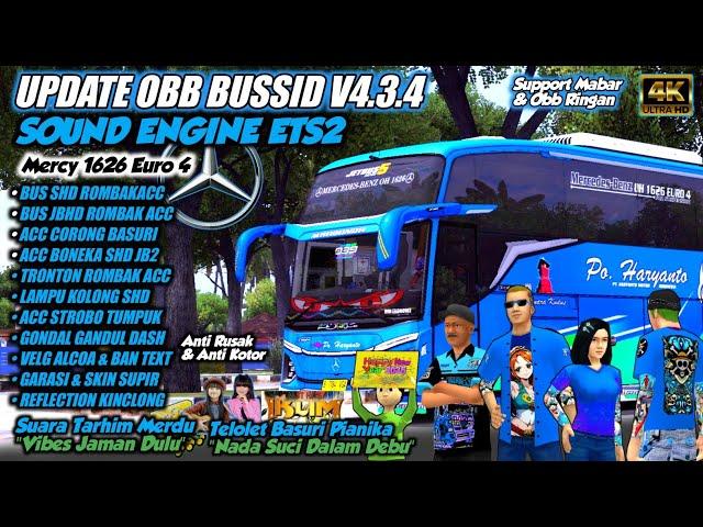 UPDATE TAHUN BARU !! OBB BUSSID V4.3.4 SOUND ETS2 MERCY 1626 | Grafik Hd | Pianika Basuri Rungkad