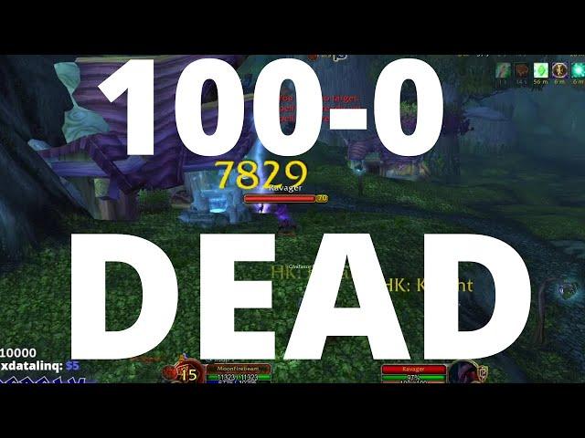 ONE SHOT | 100% TO 0% | DEAD | Moonfirebeam TBC Boomkin Battleground