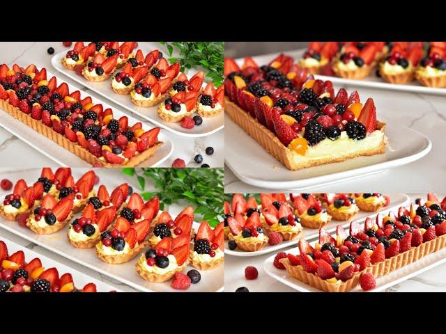 تارت الفواكه المنعشه بحشوه سهله وسريعه The most delicious tart