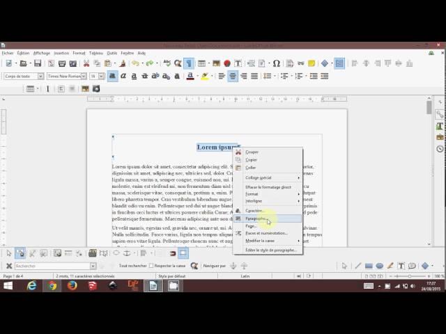 Encadrer un titre sur libreoffice