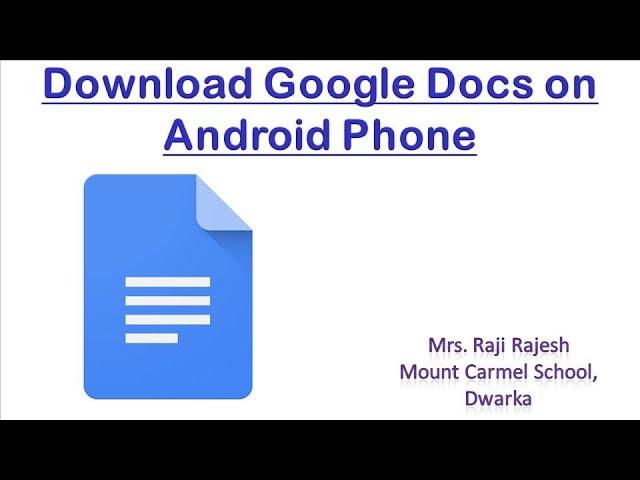 Google Docs For Beginners | On Android Phones