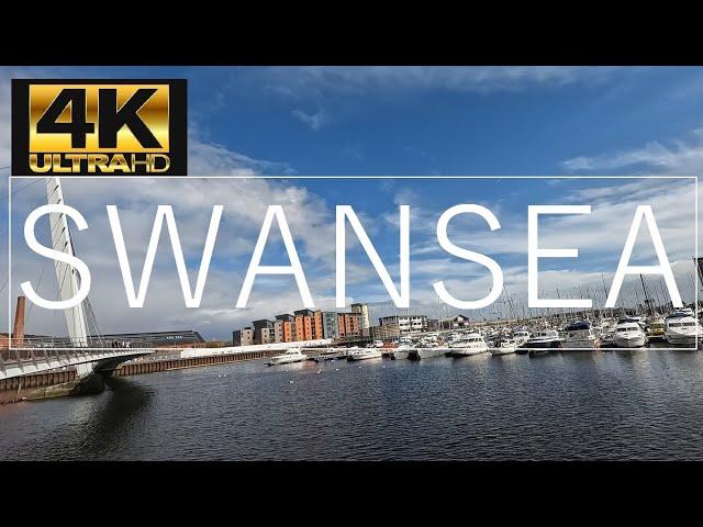 SWANSEA, WALES - UNITED KINGDOM [1 Hour Walking Tour in 4K]