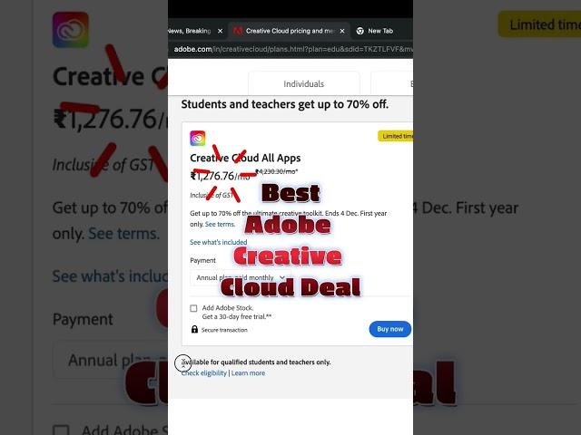 Adobe Creative Cloud Discount Deal #shorts
