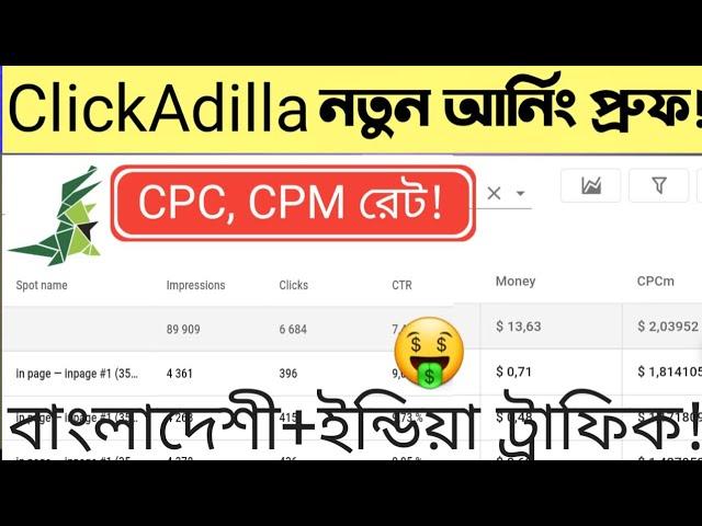 ClickAdilla Earning Proof | CPC CPM Review | Adsense Alternative in 2023