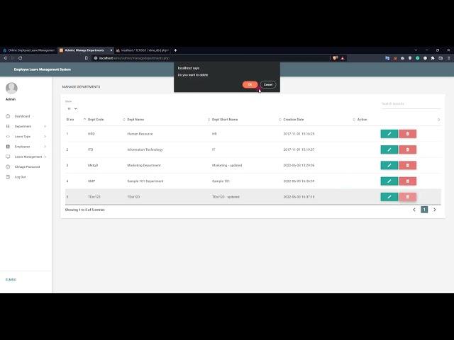 Online Employee Leave Management System in PHP DEMO