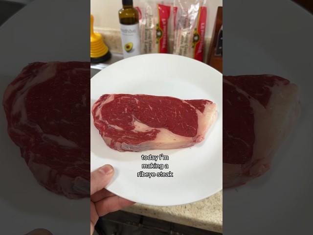 Cooking a ribeye steak in a cast-iron skillet #cooking #steak #recipe