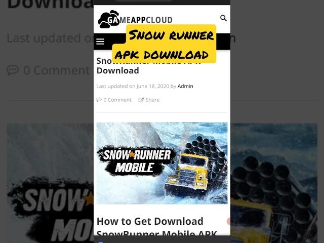 snowrunner android download apk+Obb