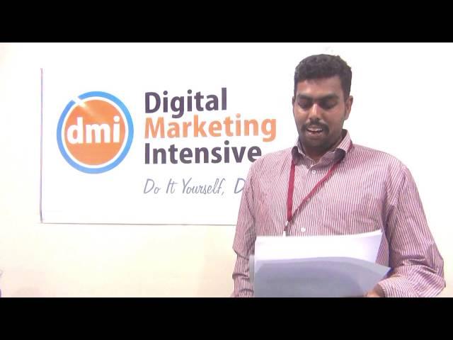 Digital Marketing Intensive workshop testimonial by Mr.Dinesh, Arrow Multimedia