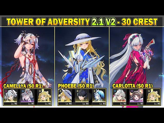 [NEW ToA] Phoebe, Camellya, Carlotta - Tower of Adversity 2.1 - 30 Crest | Wuthering Waves