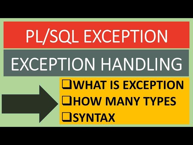 Exception Handling in PL/SQL | Oracle PL/SQL Exception Definition | Types | Syntax