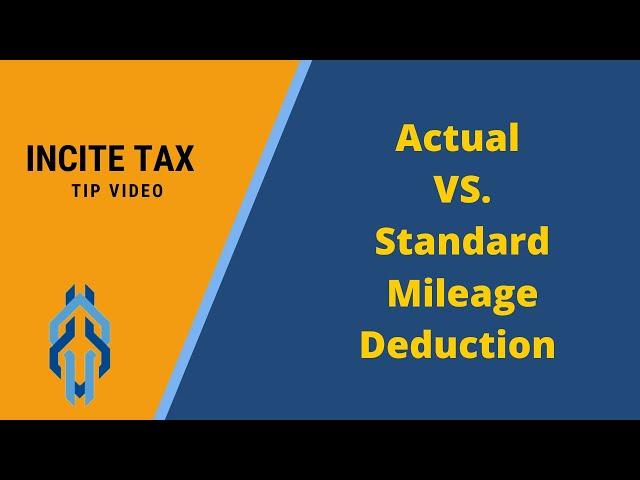 Actual Or Standard Mileage Deduction for your work vehicle?