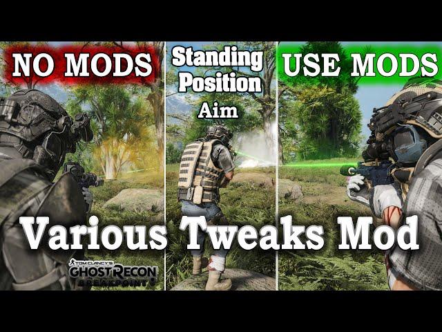 How to Mod Various Tweaks tutorial | Standing Position aim | Ghost Recon Breakpoint  [4K UHD 60FPS]