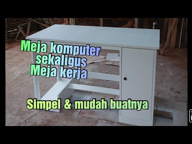 Cara buat meja komputer / meja kerja simpel minimalis (full kayu)