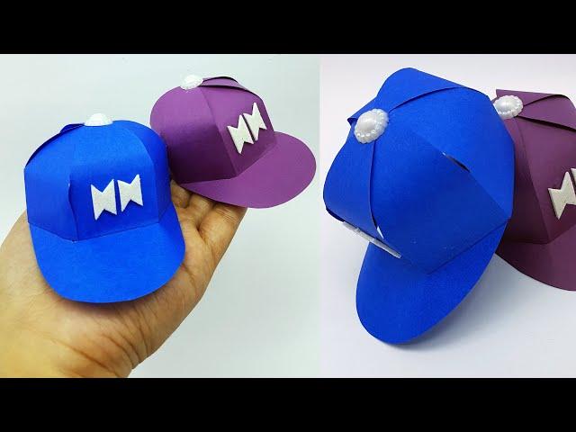 How to make paper hat / simple and easy paper cap / 3d origami / lor paper craftsCraft Ideas